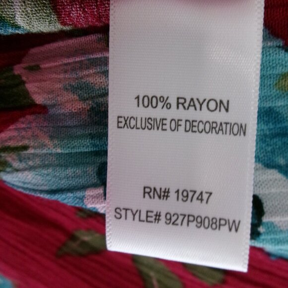 New Pioneer Woman Flowy Gauze Floral Print Boho Top Blouse S Fuchsia Red Blue - Picture 12 of 12